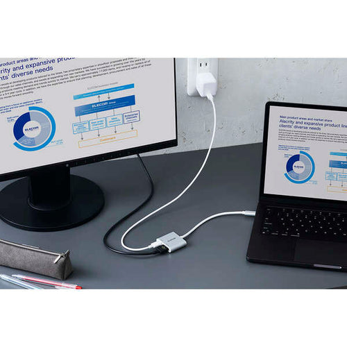 Elecom MPA-CHDMI100SV USB C-HDMI Port 4K60Hz PD100W (Silver)