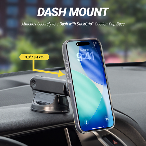 Scosche MPQTRWDA-SP MagicMount Charge Pro Flip Qi2.2 (25W) Magnetic Wireless Charging Phone Mount – Black