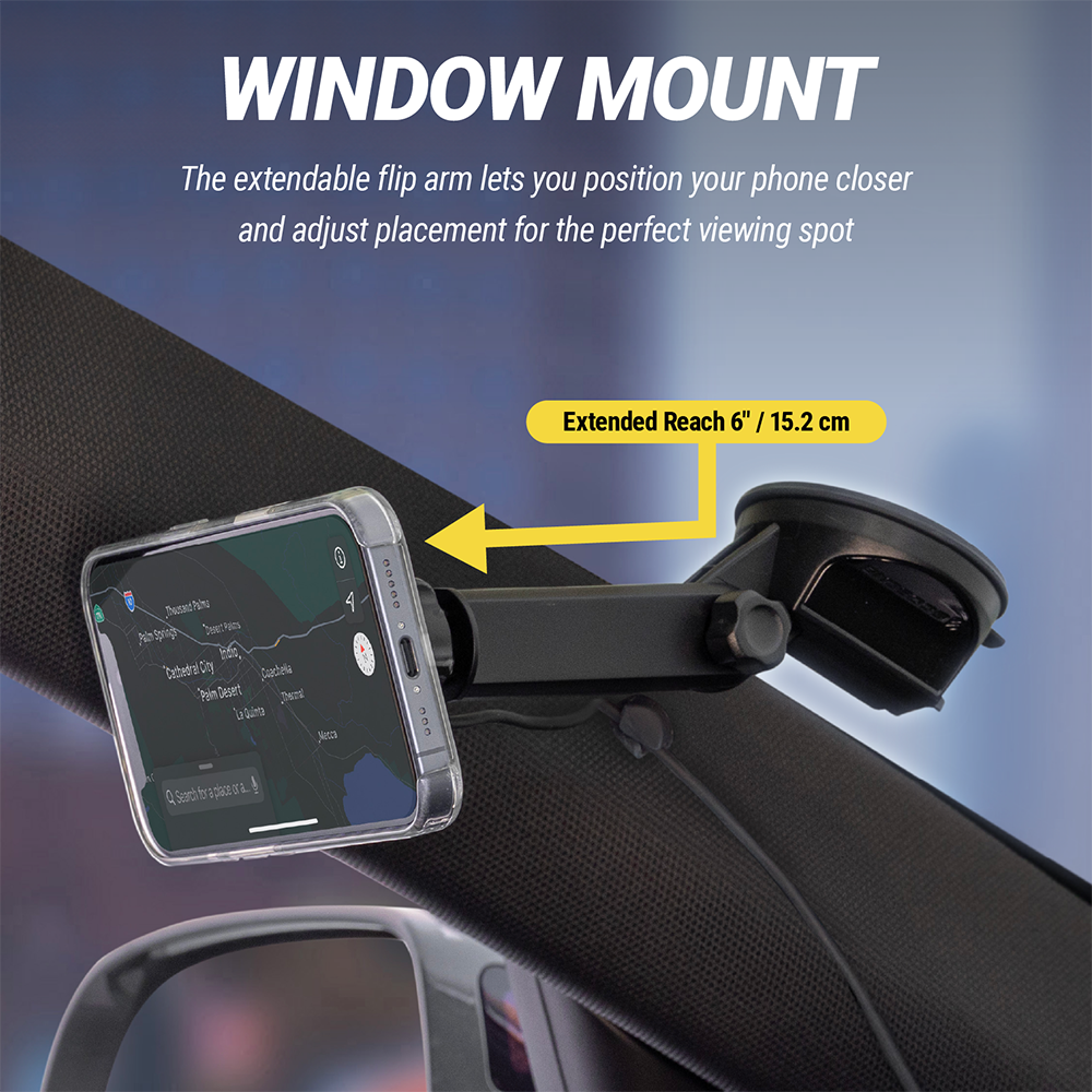 Scosche MPQTRWDA-SP MagicMount Charge Pro Flip Qi2.2 (25W) Magnetic Wireless Charging Phone Mount – Black