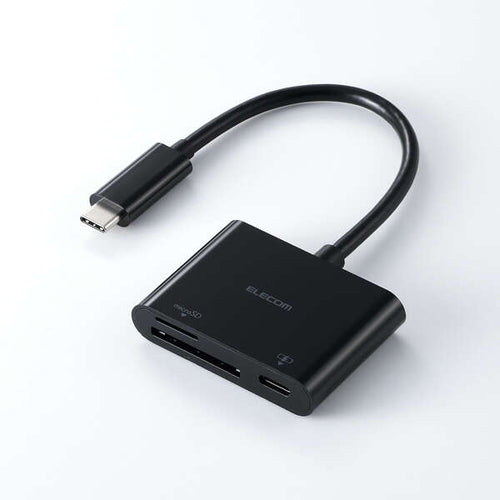 Elecom MR3C-C20PBK Memory Reader USB-C 5Gbps SD/microSD 100W