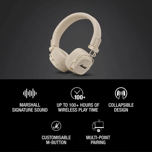 Marshall Major V BT Headphones Cream