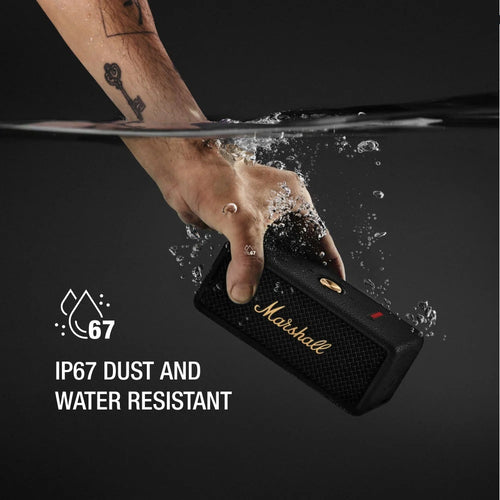 Marshall Emberton III Portable Bluetooth Speaker (Black & Brass)