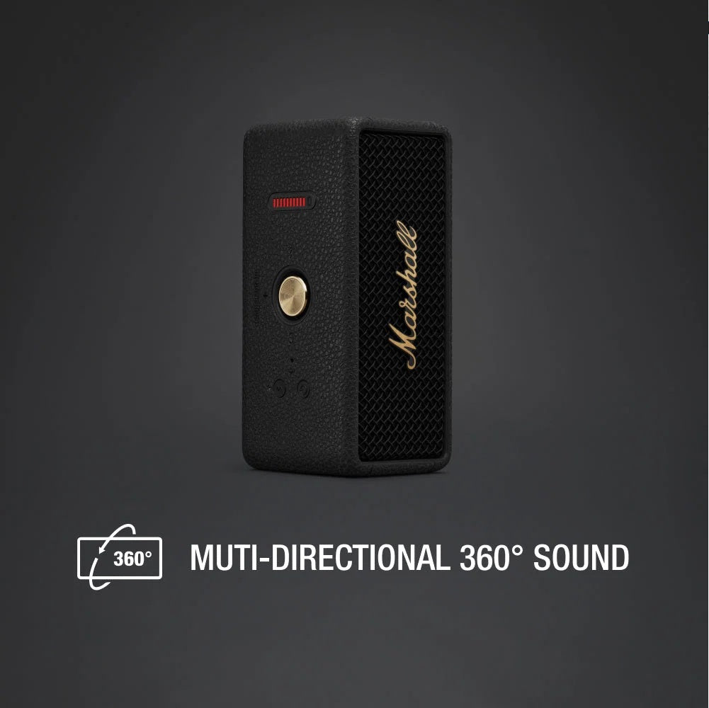 Marshall Emberton III Portable Bluetooth Speaker (Black & Brass)