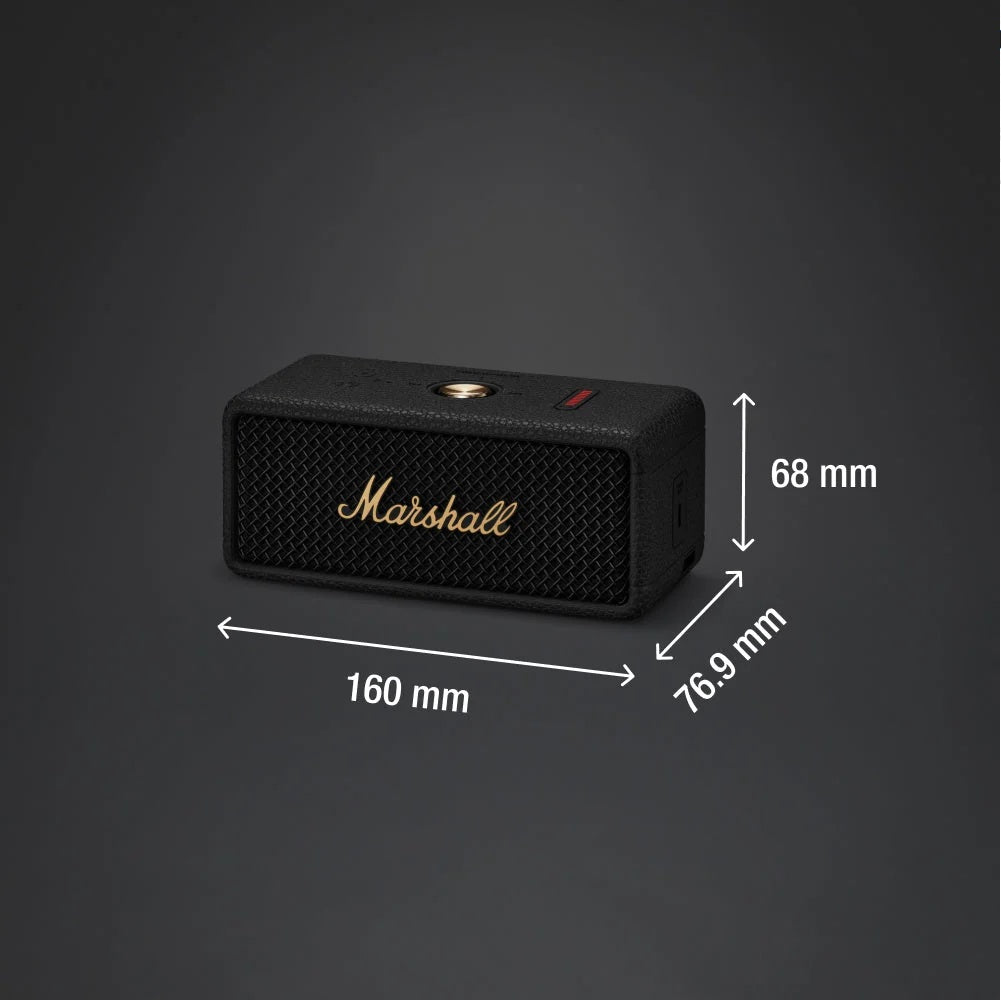 Marshall Emberton III Portable Bluetooth Speaker (Black & Brass