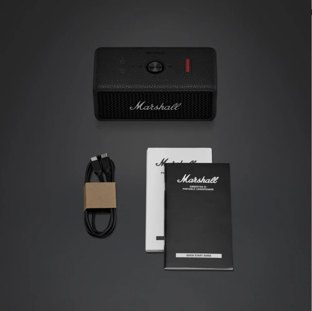 Marshall Emberton III Portable Bluetooth Speakers (Black & Silver)