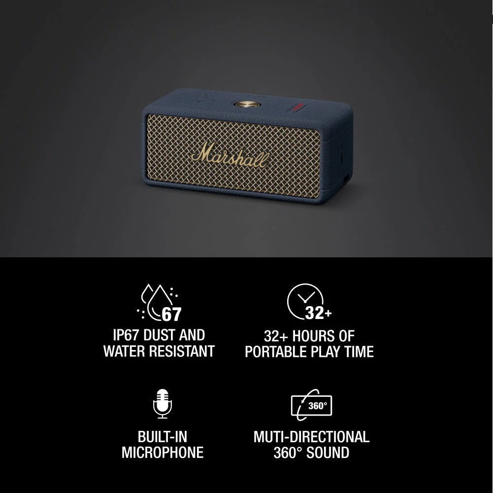 Marshall Emberton III Portable Bluetooth Speaker (Midnight Blue)