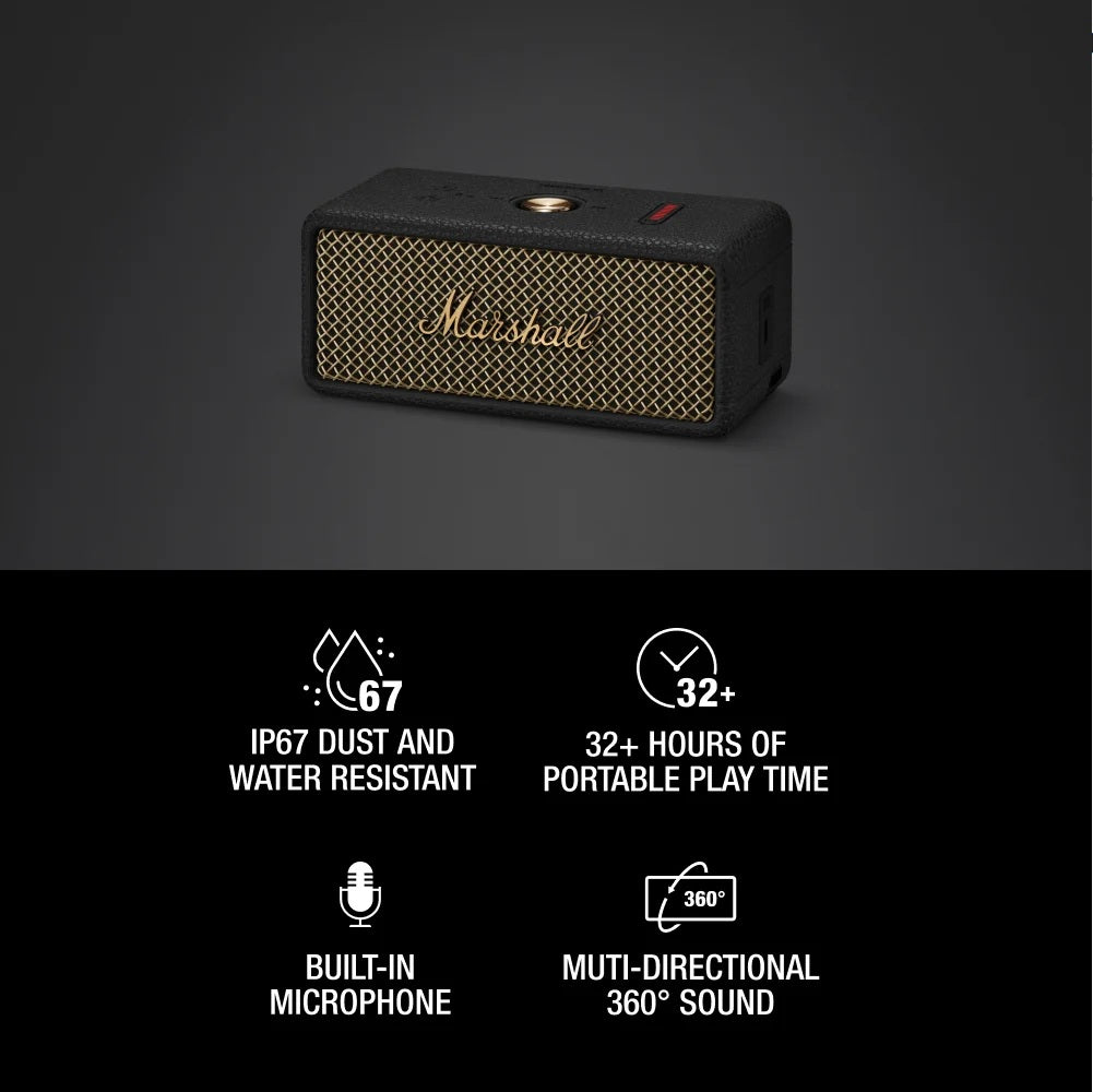 Marshall Emberton III Portable Bluetooth Speakers MN (Vintage Black)