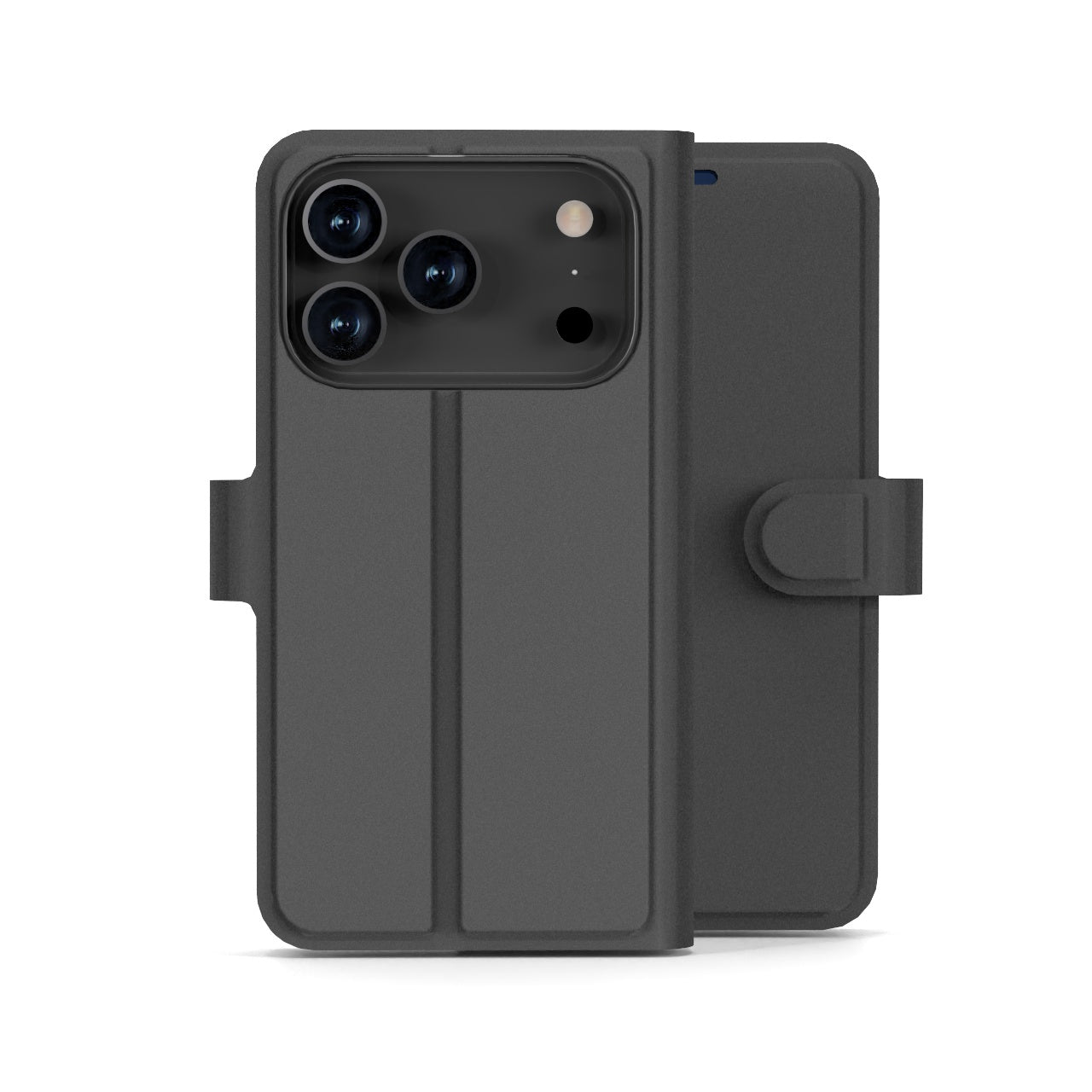 Nbrandz/N-Folio-iPhone 17 Pro Black Folio Leather Wallet Case