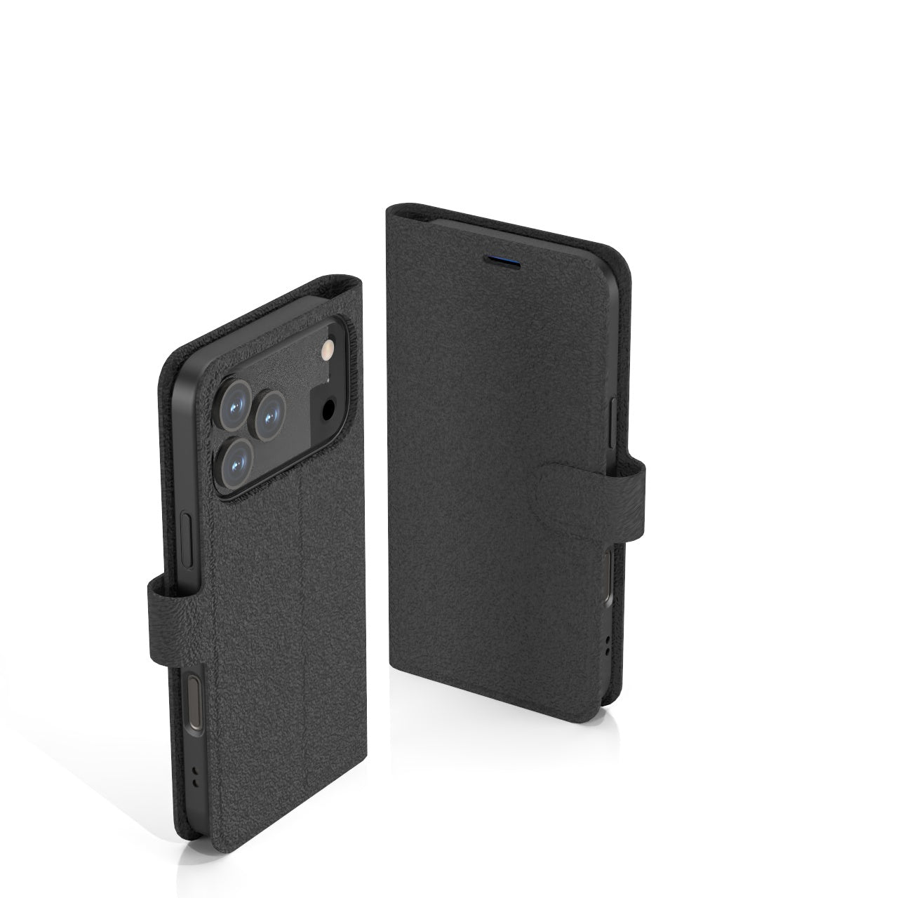 Nbrandz/N-Folio-iPhone 17 Pro Black Folio Leather Wallet Case