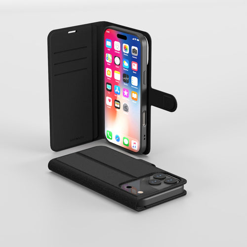 Nbrandz/N-Folio-iPhone 17 Pro Max Black Folio Leather Wallet Case