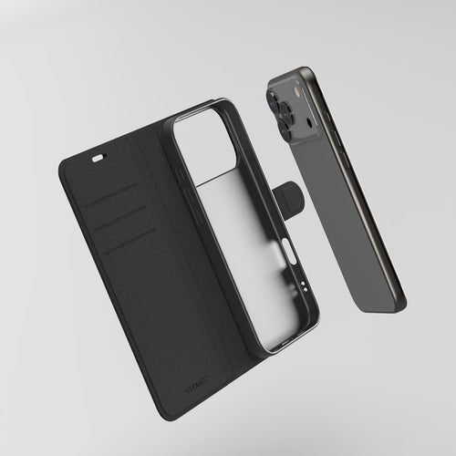 Nbrandz/N-Folio-iPhone 17 Pro Max Black Folio Leather Wallet Case