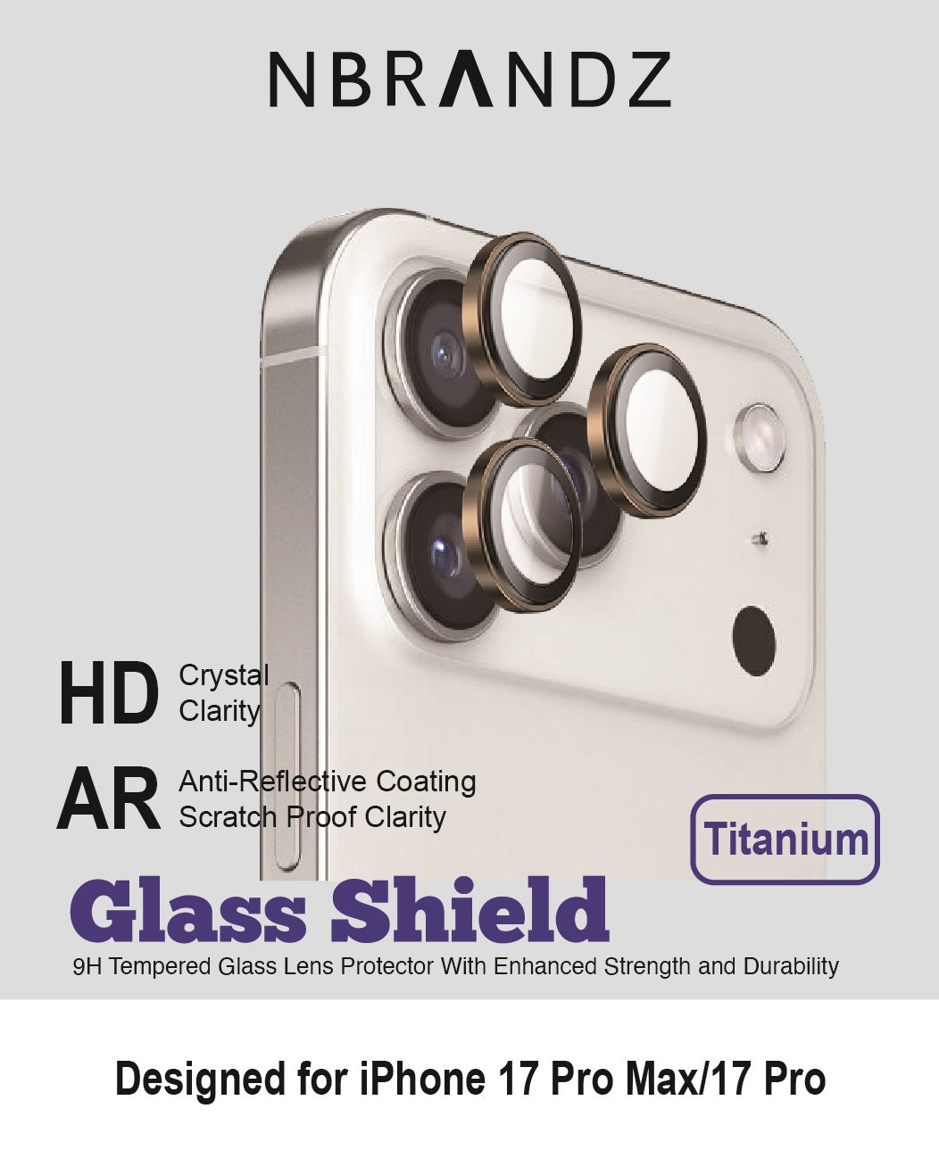 Nbrandz/N-iPhone 17 Pro/17 Pro Max TN Camera Premium Lens Protector