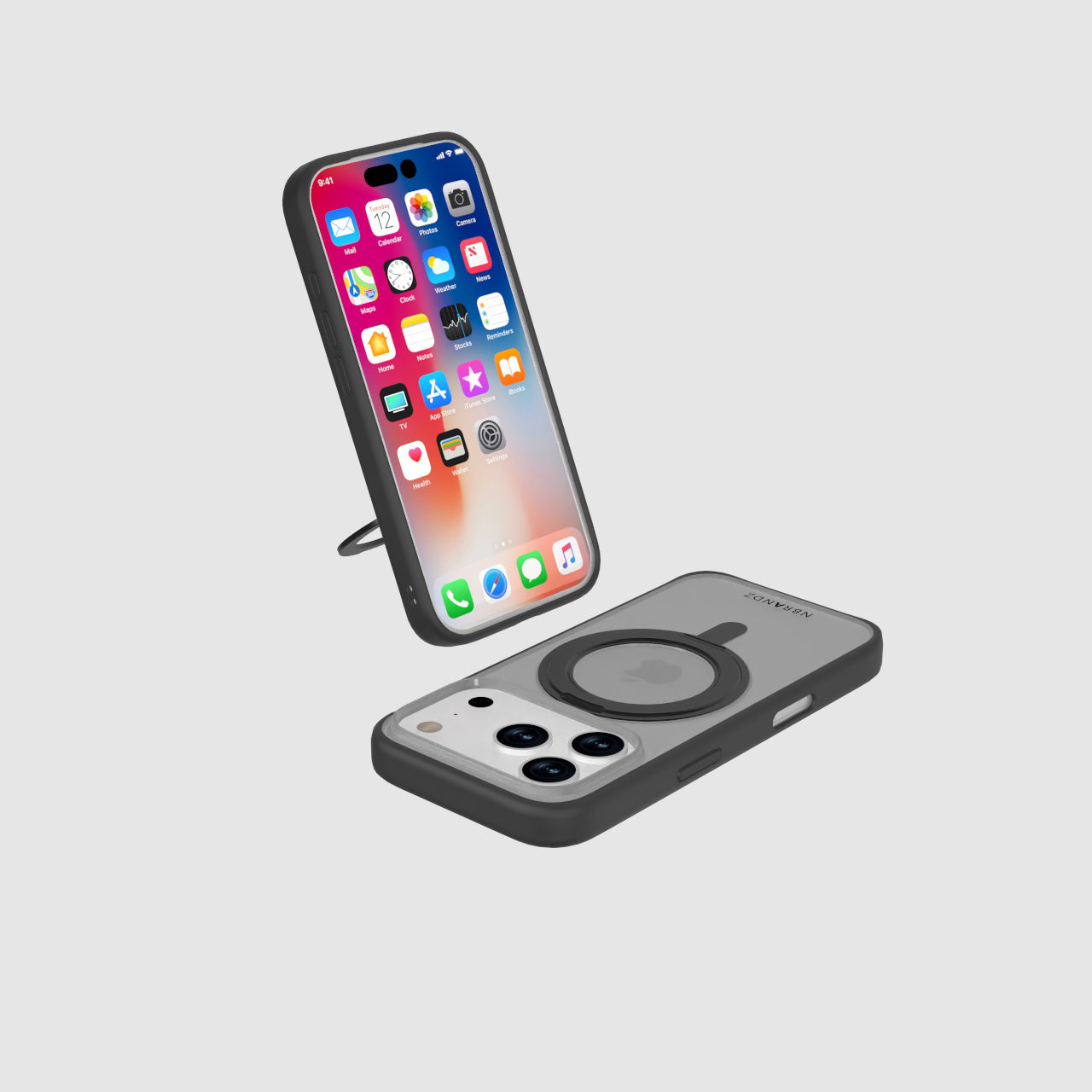 Nbrandz/N-Mag360-iPhone 17 Pro Matt Black Mag360 Touch 360 Rotation Protective Case