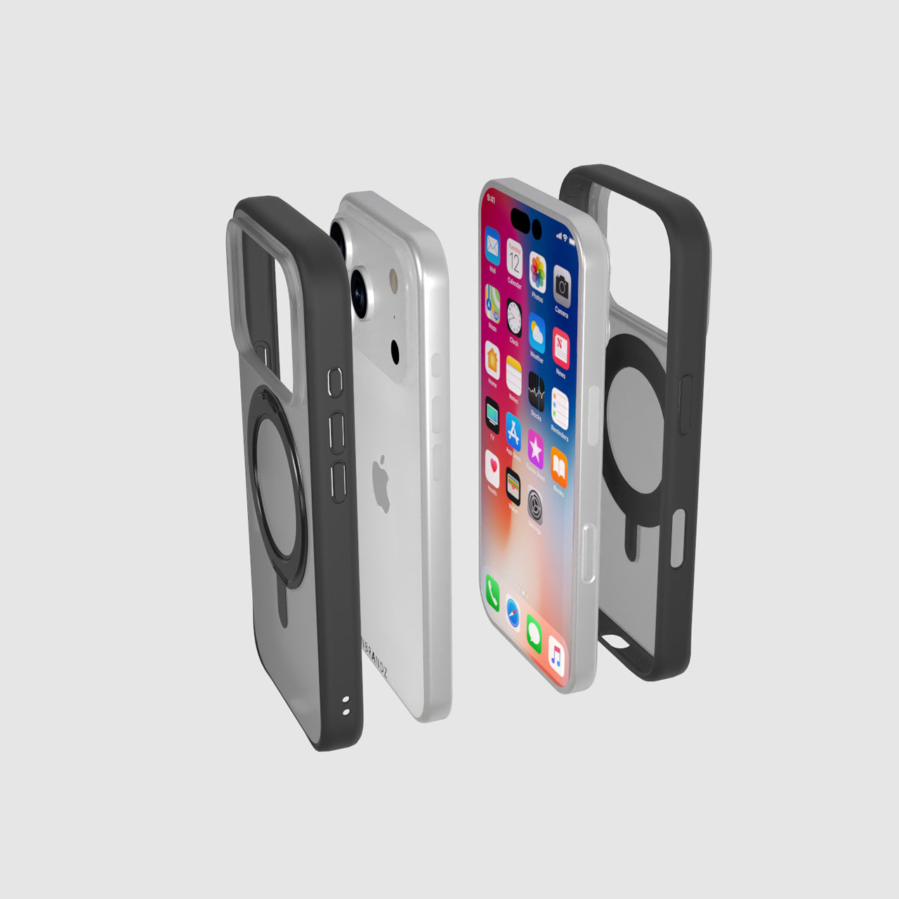 Nbrandz/N-Mag360-iPhone 17 Pro Matt Black Mag360 Touch 360 Rotation Protective Case