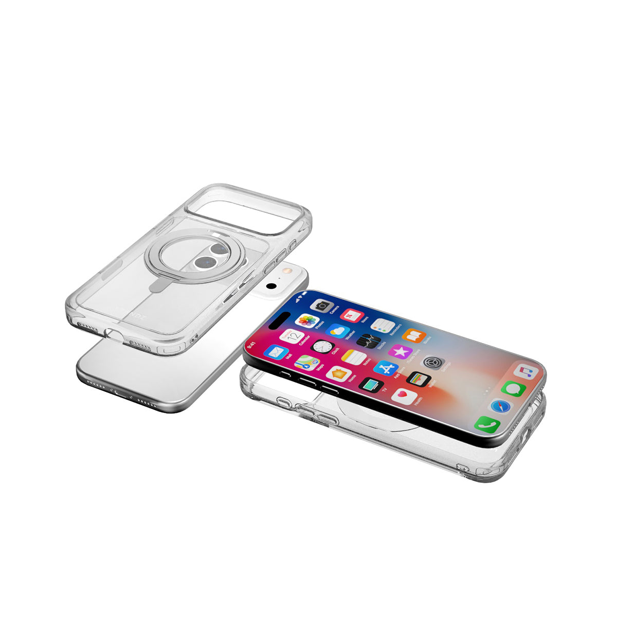 Nbrandz/N Mag360-iPhone 17 Pro Max Clear Mag360 Touch 360 Rotation Protective Case