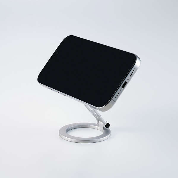 Elecom P-DSCMPWM01SV MAGKEEP Double Sided Magnetic Stand for Smartphone (Silver)