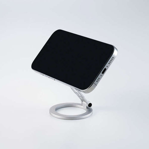 Elecom P-DSCMPWM01SV MAGKEEP Double Sided Magnetic Stand for Smartphone (Silver)