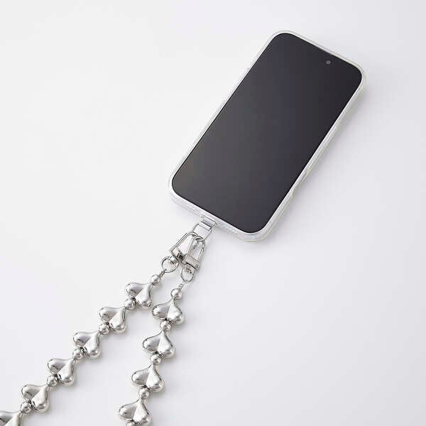 Elecom P-STSDH1BEHSV Smartphone Shoulder Strap Silver Heart Light Weight Reduce Shoulder Strain