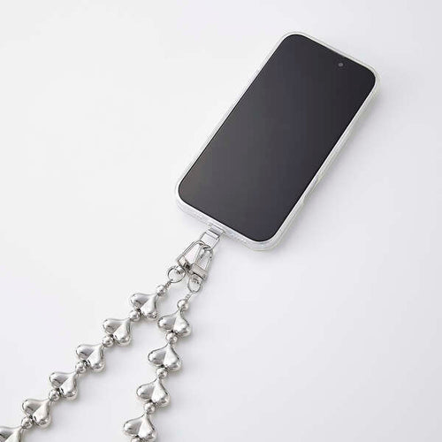 Elecom P-STSDH1BEHSV Smartphone Shoulder Strap Silver Heart Light Weight Reduce Shoulder Strain