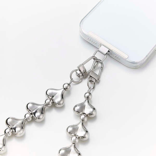 Elecom P-STSDH1BEHSV Smartphone Shoulder Strap Silver Heart Light Weight Reduce Shoulder Strain