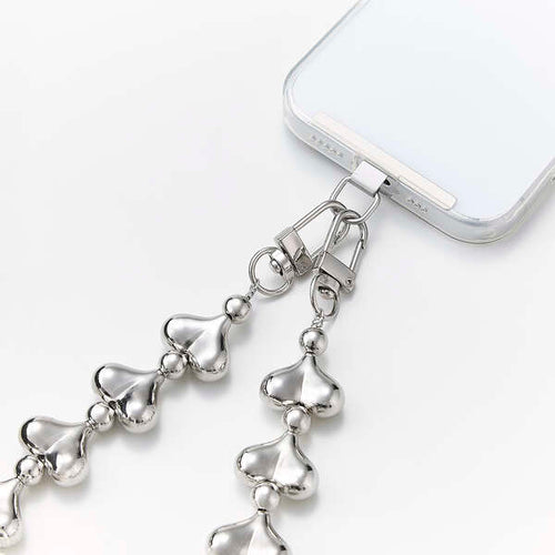 Elecom P-STSDH1BEHSV Smartphone Shoulder Strap Silver Heart Light Weight Reduce Shoulder Strain