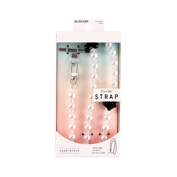 Elecom P-STSDH1BEPALBK Smartphone Shoulder Strap Peal Black Light Weight Reduce Shoulder Strain