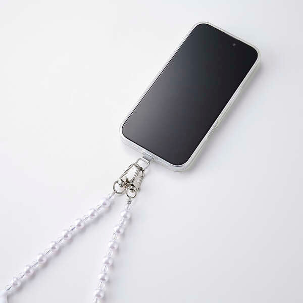 Elecom P-STSDH1BEPALWH Smartphone Shoulder Strap Peal White Light Weight Reduce Shoulder Strain