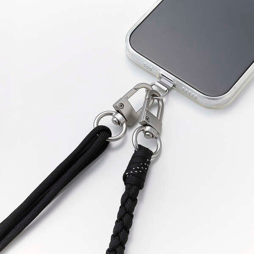 Elecom P-STSDH1KNBK Smartphone Shoulder Strap Knitted (Black)