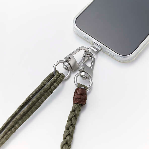 Elecom P-STSDH1KNKH Smartphone Shoulder Strap Knitted (Khaki)