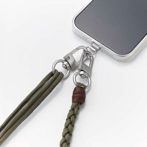 Elecom P-STSDH1KNKH Smartphone Shoulder Strap Knitted (Khaki)