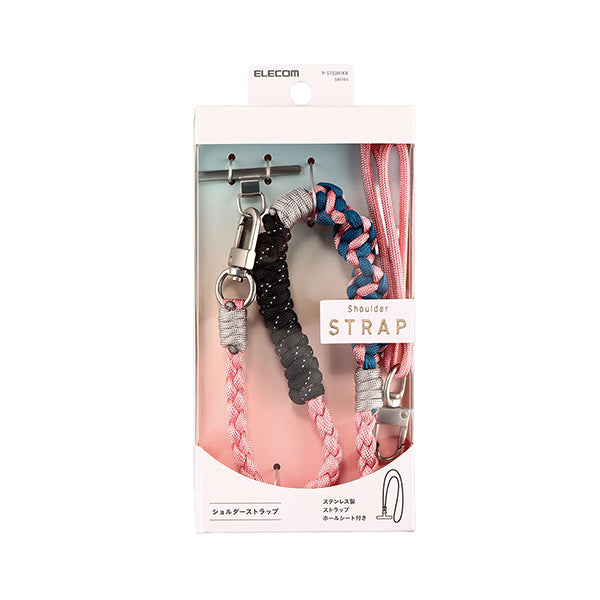 Elecom P-STSDH1KNPN Smartphone Shoulder Strap Knitted (Pink)