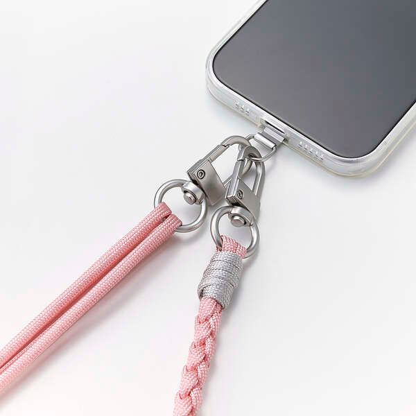 Elecom P-STSDH1KNPN Smartphone Shoulder Strap Knitted (Pink)