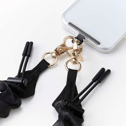 Elecom P-STSDH1SCEBK Smartphone Shoulder Strap Scrunchie Elegant (Black)