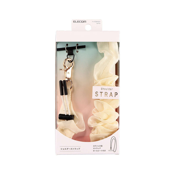 Elecom P-STSDH1SCEIV Smartphone Shoulder Strap Scrunchie Elegant (Ivory)