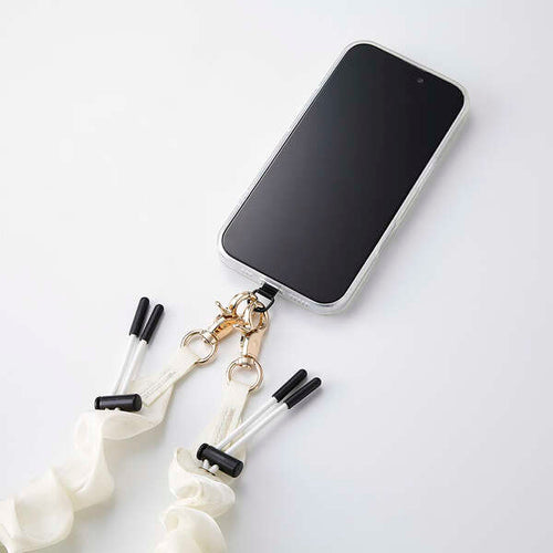 Elecom P-STSDH1SCEIV Smartphone Shoulder Strap Scrunchie Elegant (Ivory)