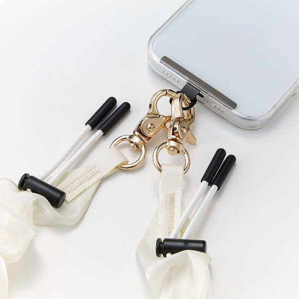 Elecom P-STSDH1SCEIV Smartphone Shoulder Strap Scrunchie Elegant (Ivory)