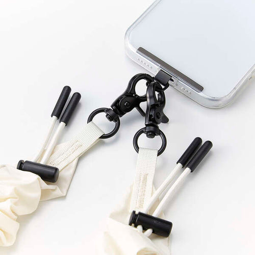 Elecom P-STSDH1SCOIV Smartphone Shoulder Strap Scrunchie (Ivory)