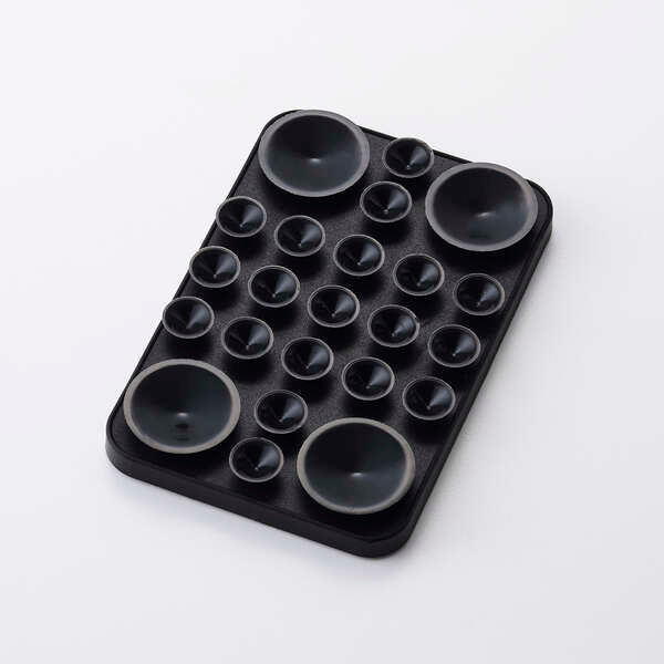 Elecom P-TKPTMAG01BK Takopita Suction Cup Silicone Pad Magnetic Adhesion Square (Black)