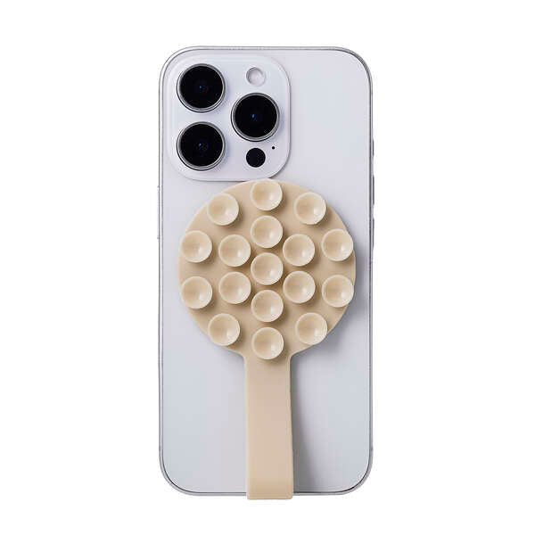 Elecom P-TKPTMAGB01BG Takopita Suction Cup Silicone Pad Magnetic Suction Band Function Circle (Beige)