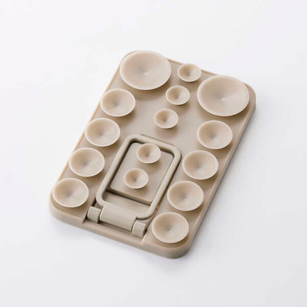 Elecom P-TKPTMAGS01BG Takopita Stand Suction Cup Silicone Pad Magnetic Adhesion Square (Beige)