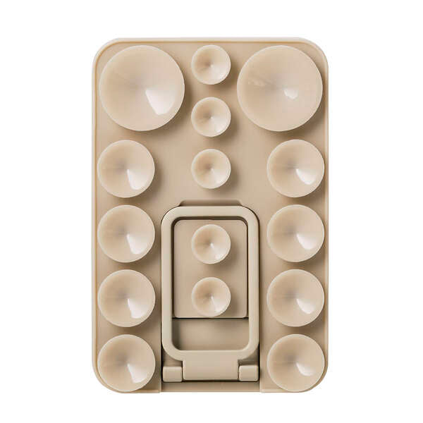 Elecom P-TKPTMAGS01BG Takopita Stand Suction Cup Silicone Pad Magnetic Adhesion Square (Beige)