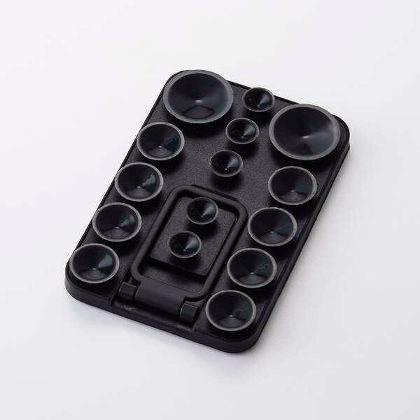 Elecom P-TKPTMAGS01BK Takopita Stand Suction Cup Silicone Pad Magnetic Adhesion Square (Black)