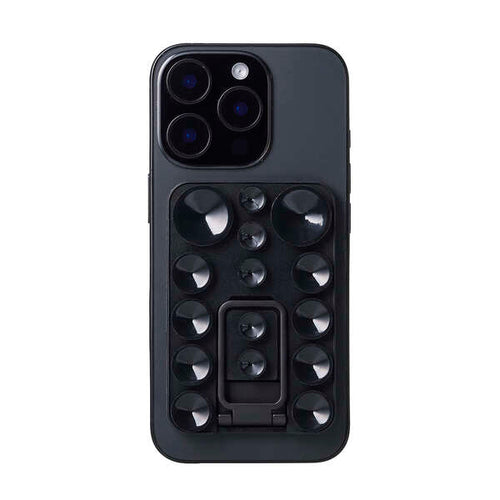 Elecom P-TKPTMAGS01BK Takopita Stand Suction Cup Silicone Pad Magnetic Adhesion Square (Black)