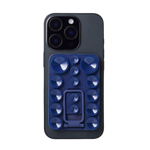 Elecom P-TKPTMAGS01NV Takopita Stand Suction Cup Silicone Pad Magnetic Adhesion Square (Navy)