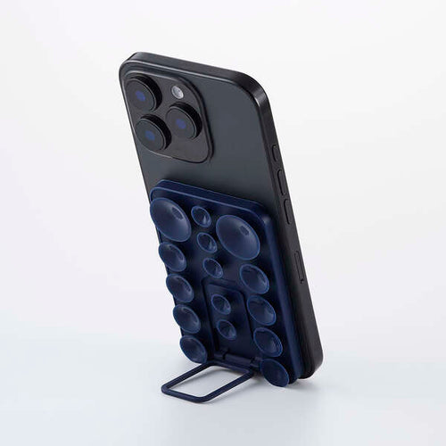 Elecom P-TKPTMAGS01NV Takopita Stand Suction Cup Silicone Pad Magnetic Adhesion Square (Navy)