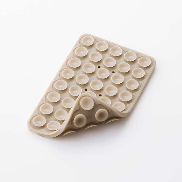 Elecom P-TKPTSUC01BG Takopita Suction Cup Silicone Pad Double-Sided Suction Cup Type (Beige)