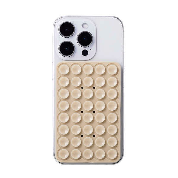 Elecom P-TKPTSUC01BG Takopita Suction Cup Silicone Pad Double-Sided Suction Cup Type (Beige)