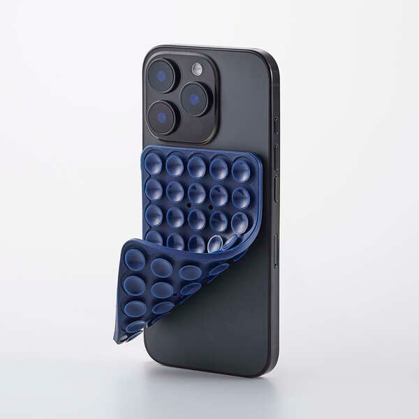 Elecom P-TKPTSUC01NV Takopita Suction Cup Silicone Pad Double-Sided Suction Cup Type (Navy)