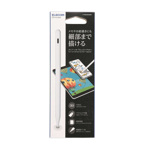 Elecom P-TPACST04WH Stylus Pen For Android Tablets Mobile Phone Touch Pen