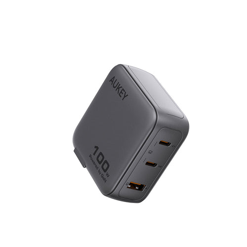 Aukey PA-B9 Nova Pin 100W GaN Fast Charging Wall Charger (Grey)